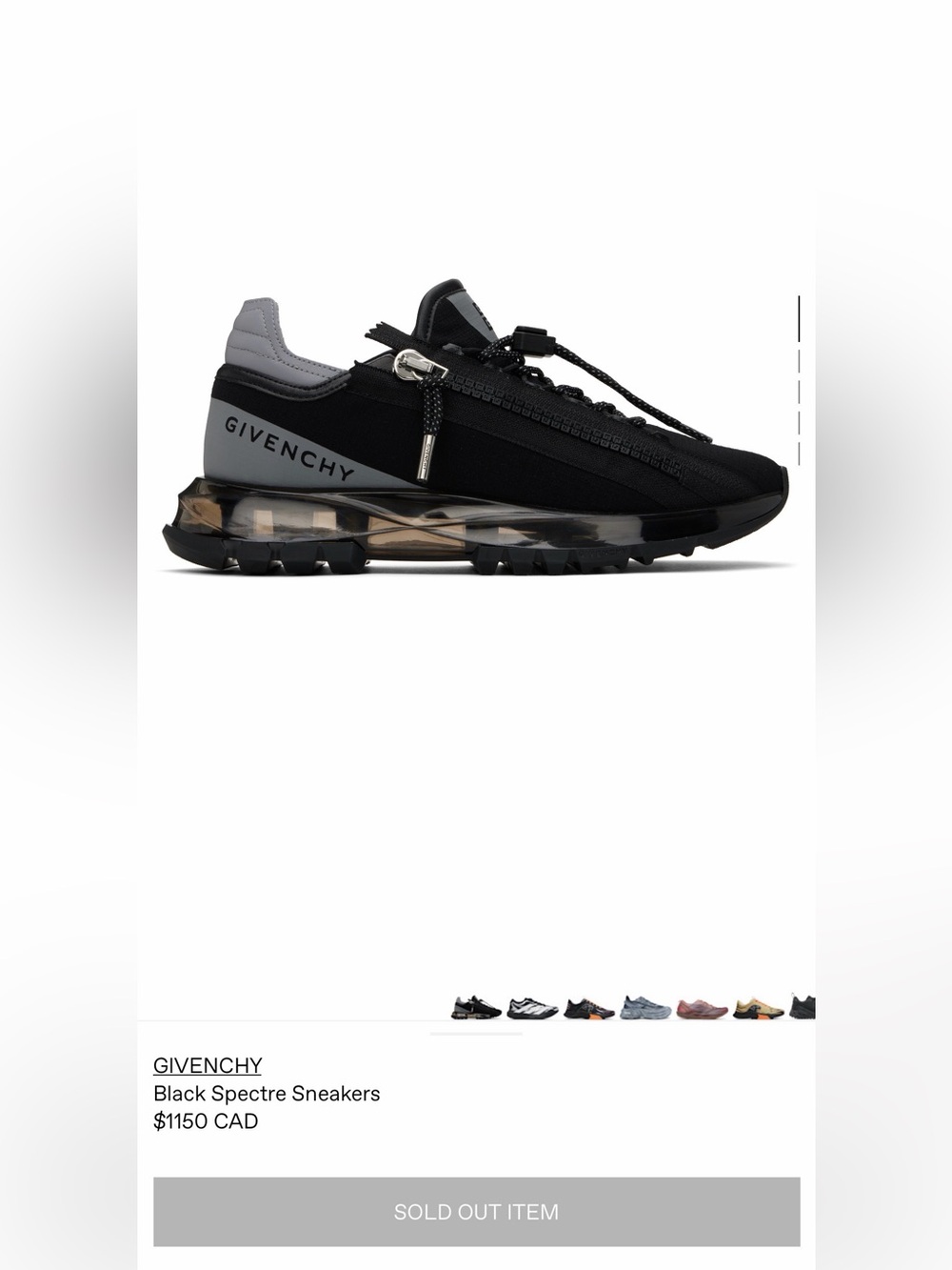 Givenchy Black and Gray Urban Runner Sneaker